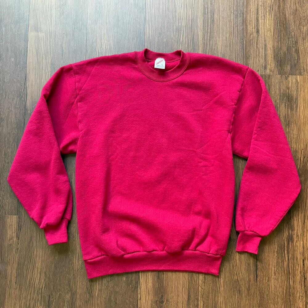 Jerzees Red Crewneck Sweatshirt Large Made in USA 50/50 Blend